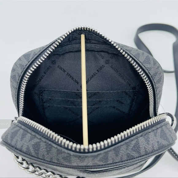 Michael Kors Medium NS Chain Xbody Bag Black Leather - Picture 8 of 11